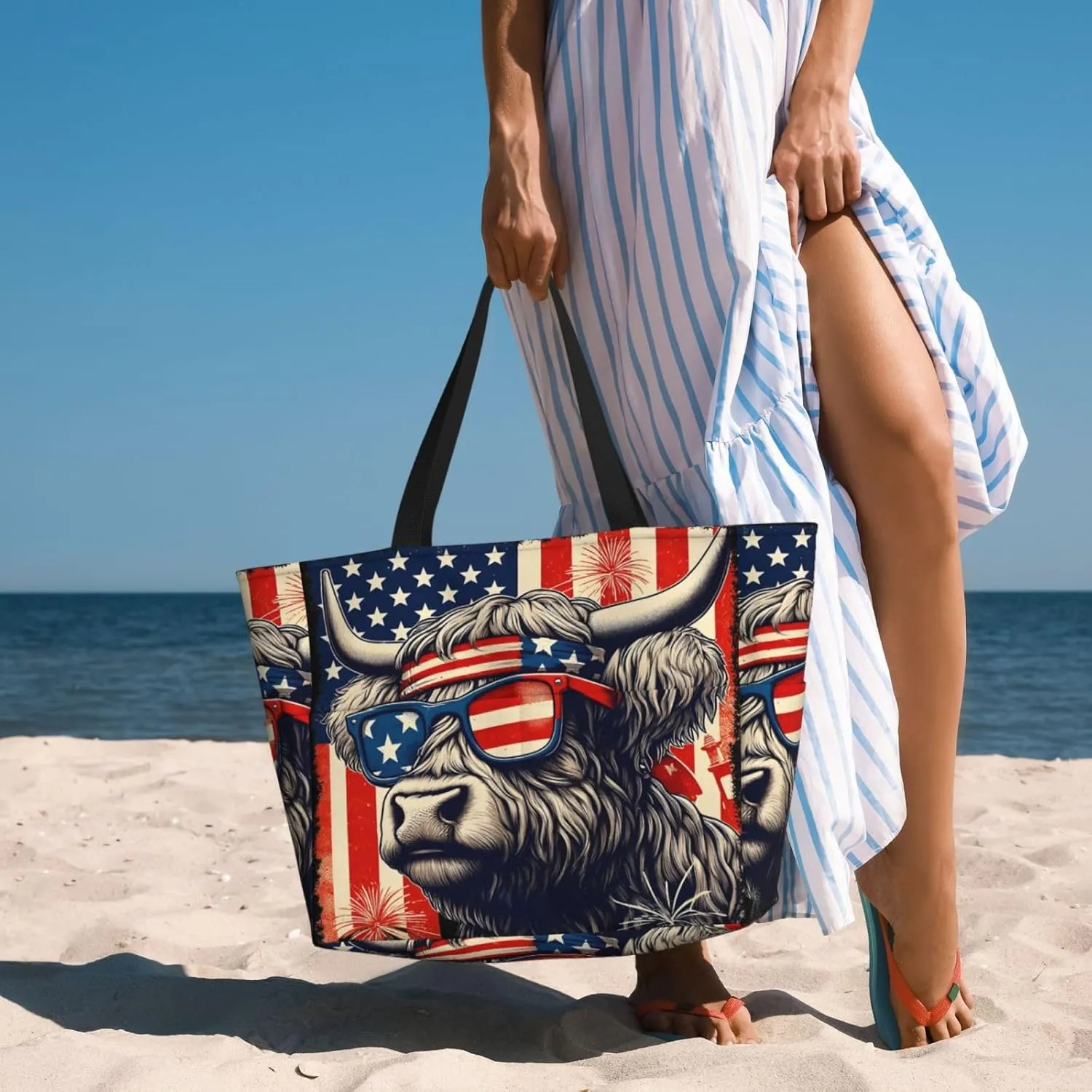 Women Large Beach Bag Travel Weekender Foldable Tote Bag for Pool Beach Vacation Gym
