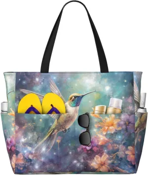 Women Large Beach Bag Travel Weekender Foldable Tote Bag for Pool Beach Vacation Gym