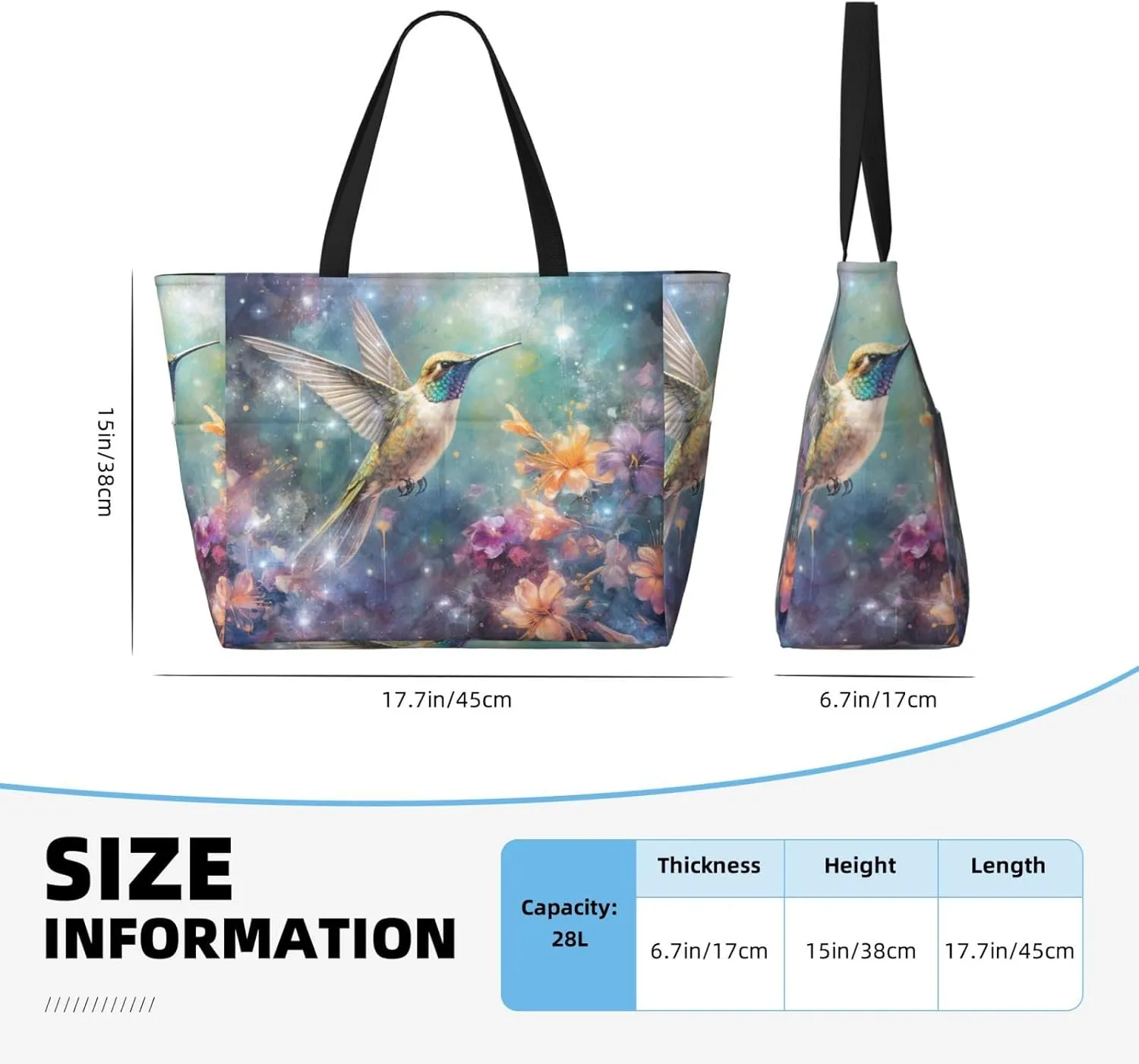 Women Large Beach Bag Travel Weekender Foldable Tote Bag for Pool Beach Vacation Gym
