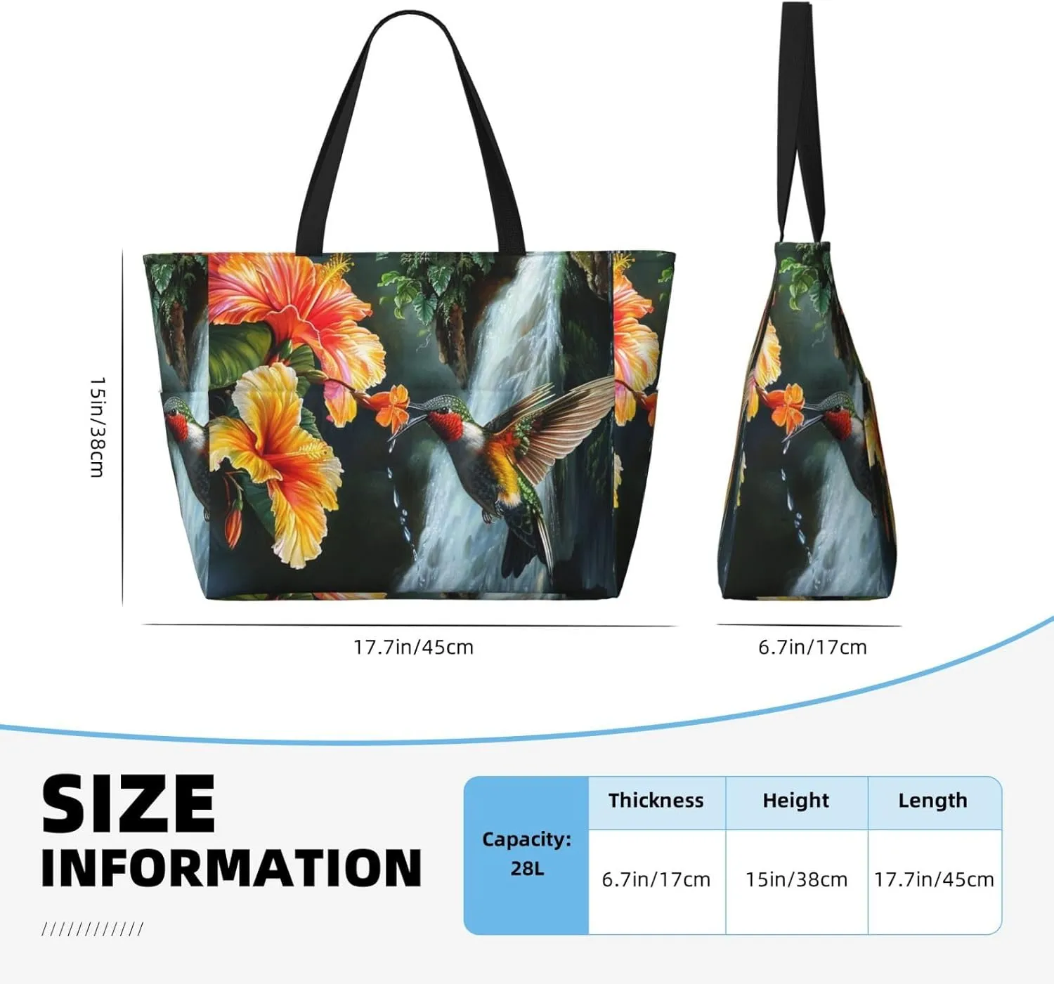 Women Large Beach Bag Travel Weekender Foldable Tote Bag for Pool Beach Vacation Gym