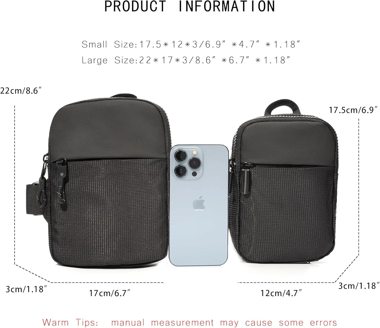 Women Men Small Nylon Sling Bag Crossbody Bag Travel Pocket Portable Hiking Backpack