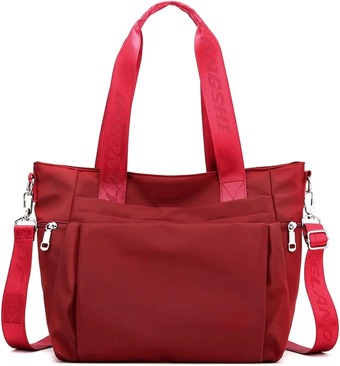 Women Nylon Tote Bag Multi-function Shoulder Bag Multiple Pockets Purse Handbag Lightweight Travel Messenger Bag