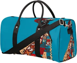 Women Of African Descent Travel Duffel Bag, Foldable Sport Gym Tote Bag, Waterproof Weekender Overnight Bag with Shoulder Strap, Carry On Luggage Handbag for Men and Women