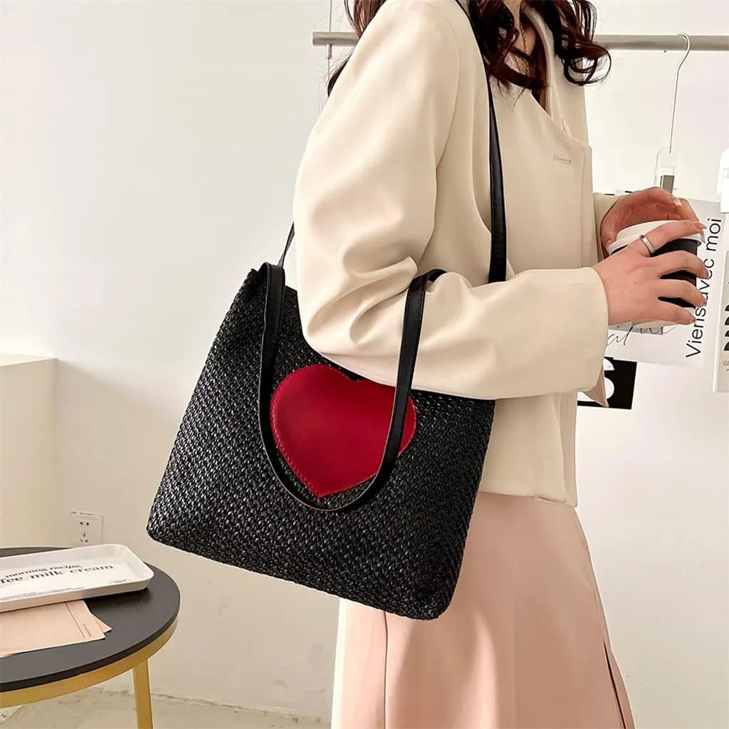 Women Woven Beach Basket Bag Handmade Crossbody Bag Rattan Small Handbag Bohemian Casual