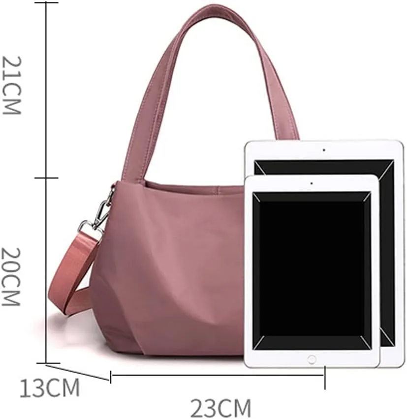 Women's Bag Shoulder Bag Dumpling Bag College Style Folding Messenger Bag Women's Large Capacity (Flesh Pink)