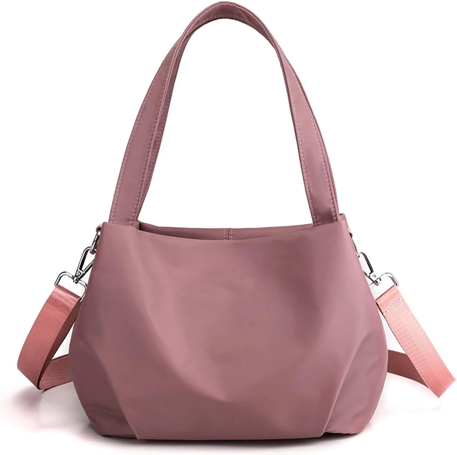 Women's Bag Shoulder Bag Dumpling Bag College Style Folding Messenger Bag Women's Large Capacity (Flesh Pink)
