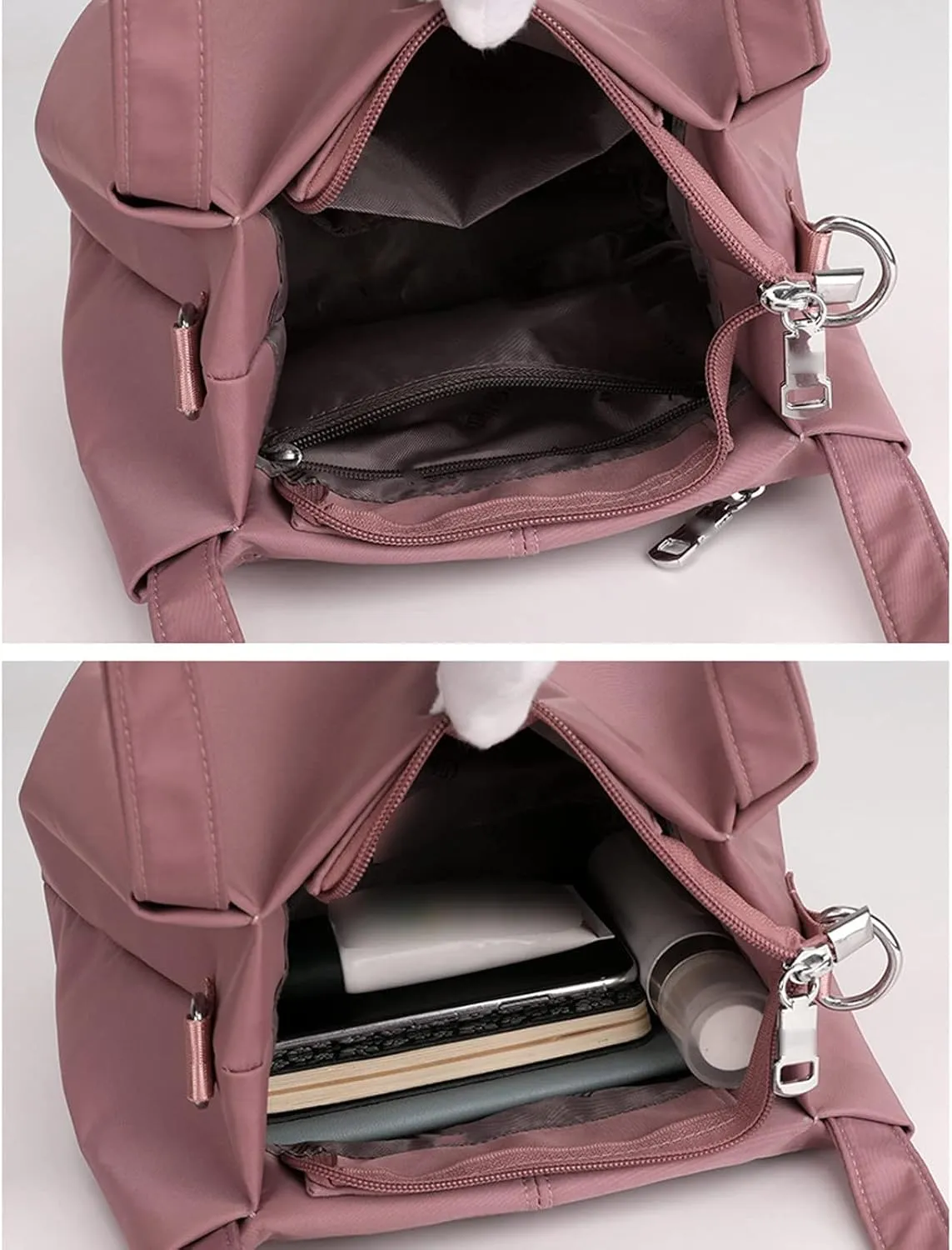 Women's Bag Shoulder Bag Dumpling Bag College Style Folding Messenger Bag Women's Large Capacity (Flesh Pink)