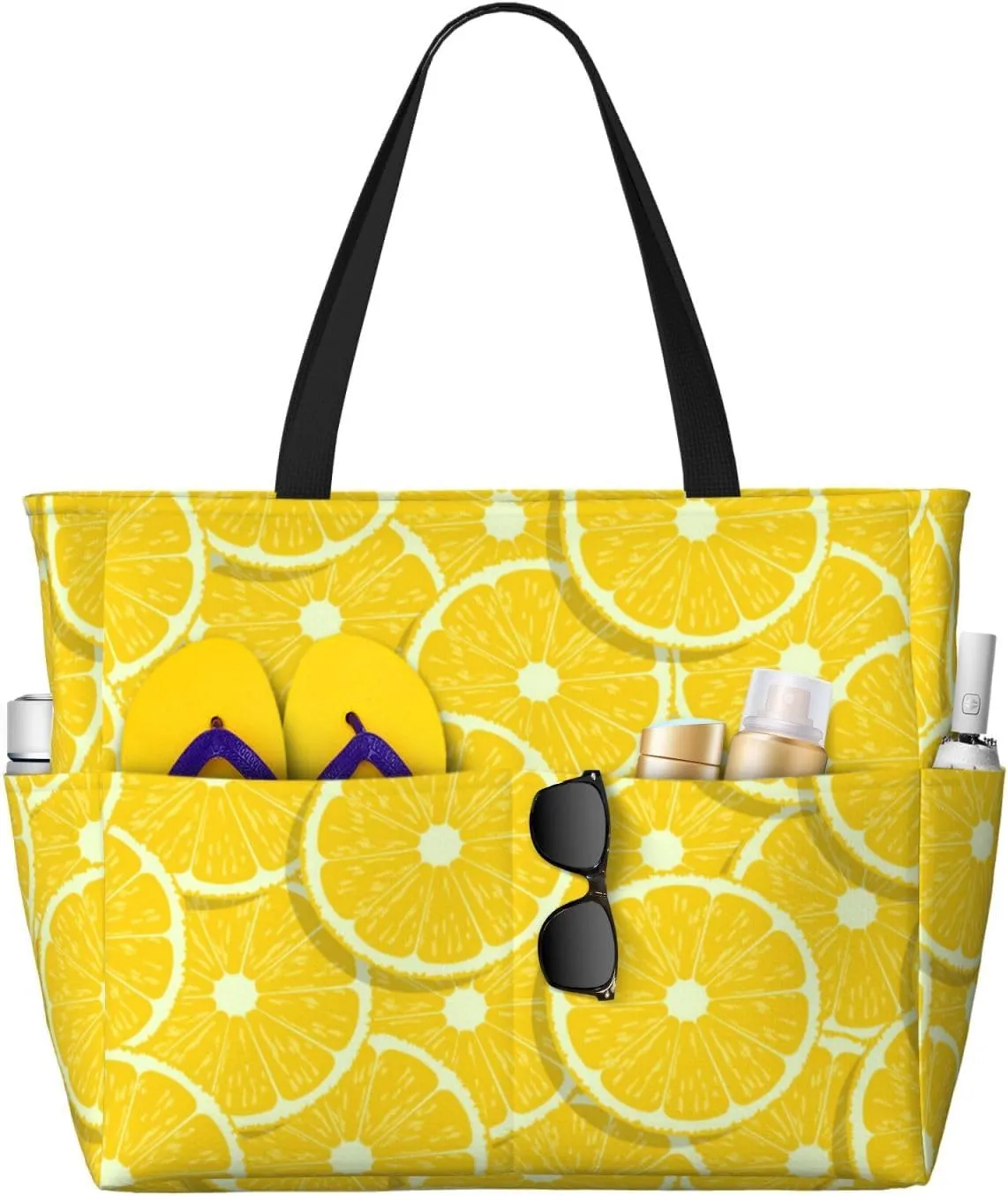 Women's Beach Tote Bag Large Waterproof Travel Bags with Pockets Sandproof Handbag for Camping Gym Pool