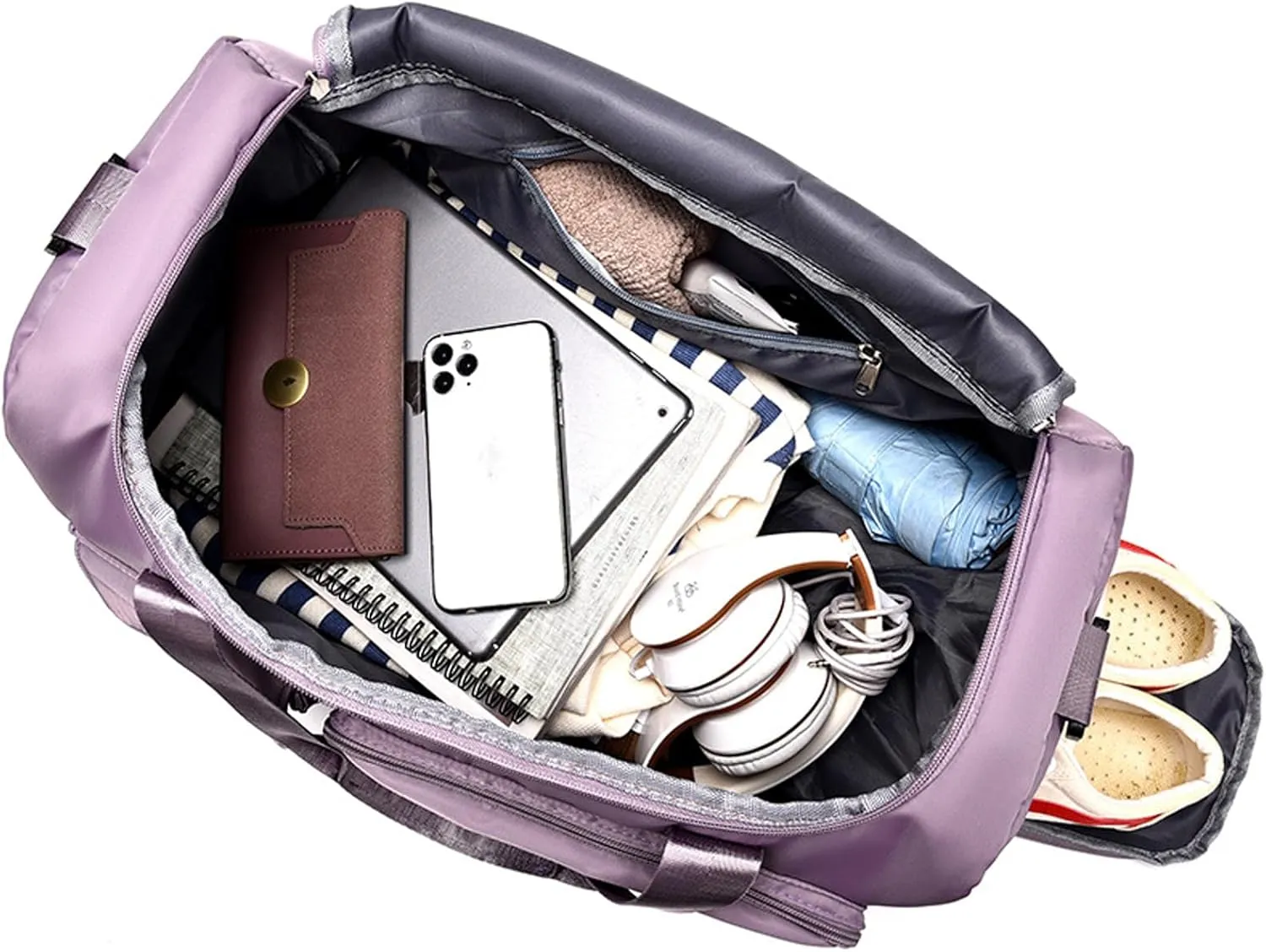 Womens Travel Bag Duffel Bag, Lightweight Double Shoulder Strap&Capacity Sports Tote Gym Bag,Weekender Overnight Bag with Wet Pocket for Women (Pink)