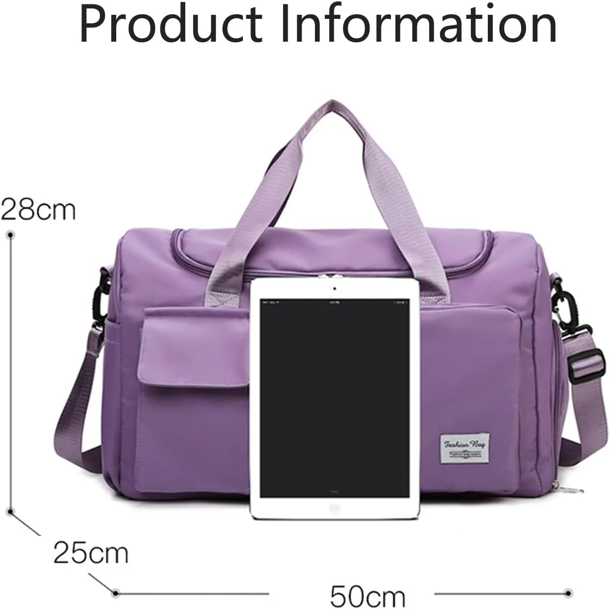 Womens Travel Bag Duffel Bag, Lightweight Double Shoulder Strap&Capacity Sports Tote Gym Bag,Weekender Overnight Bag with Wet Pocket for Women (Pink)