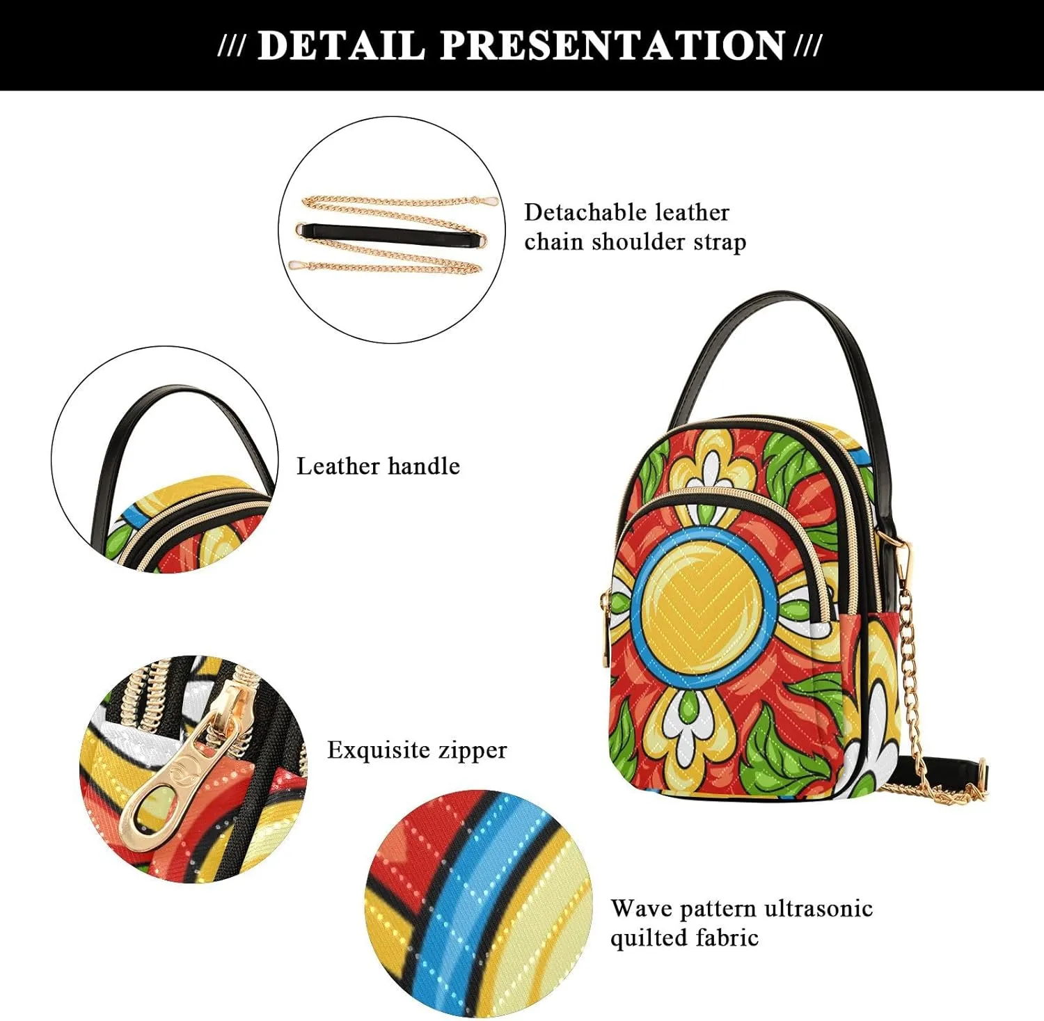 Women's Wave Cross Body Chest Bag, 52 inch Gold Chain Shoulder Handbag Purse