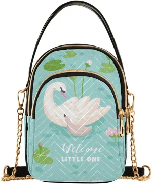 Women's Wave Cross Body Chest Bag, 52 inch Gold Chain Shoulder Handbag Purse