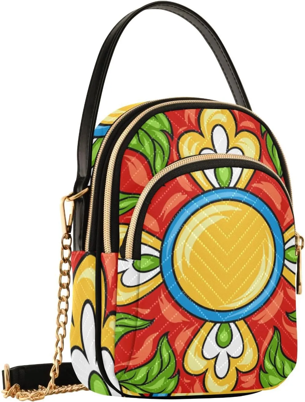Women's Wave Cross Body Chest Bag, 52 inch Gold Chain Shoulder Handbag Purse