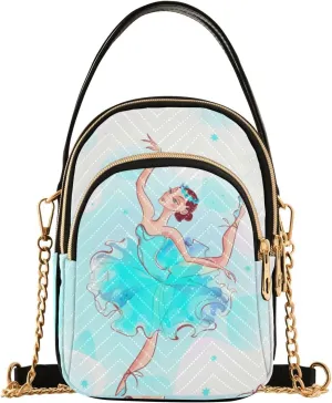 Women's Wave Cross Body Chest Bag, 52 inch Gold Chain Shoulder Handbag Purse