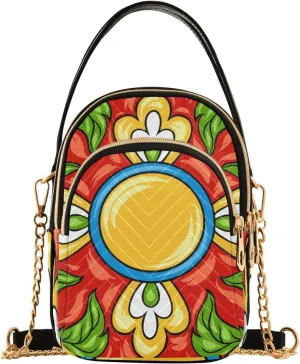 Women's Wave Cross Body Chest Bag, 52 inch Gold Chain Shoulder Handbag Purse