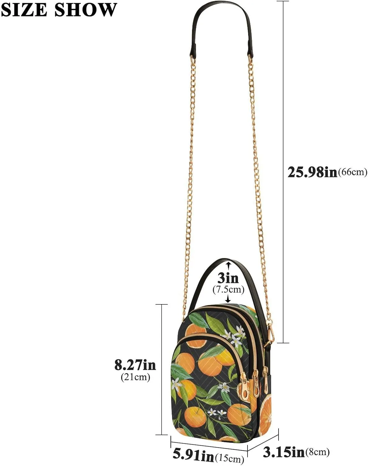 Women's Wave Cross Body Chest Bag, 52 inch Gold Chain Shoulder Handbag Purse