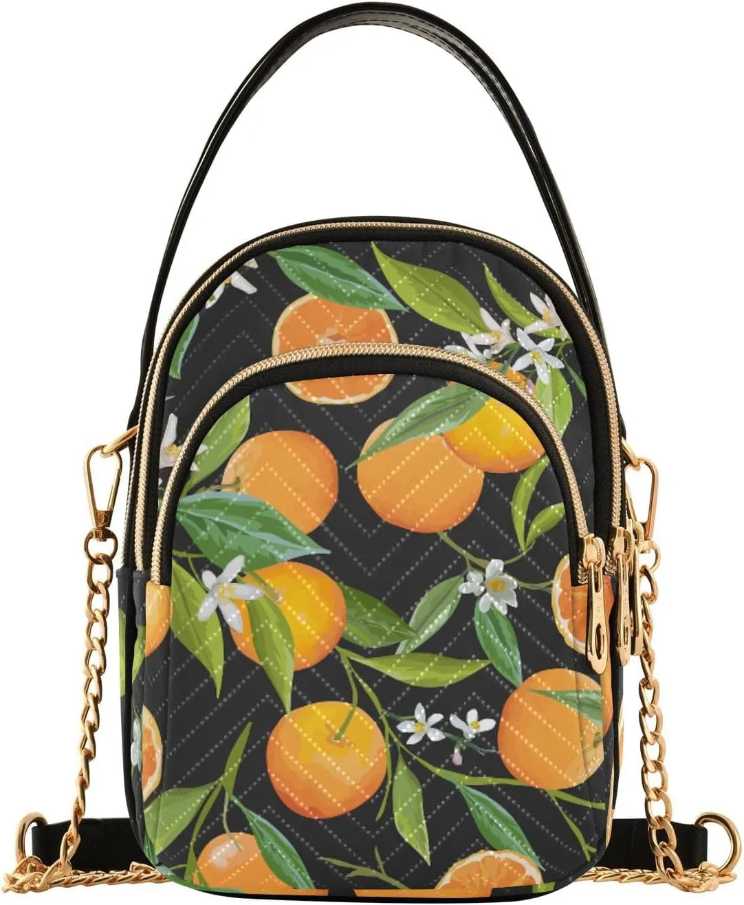 Women's Wave Cross Body Chest Bag, 52 inch Gold Chain Shoulder Handbag Purse