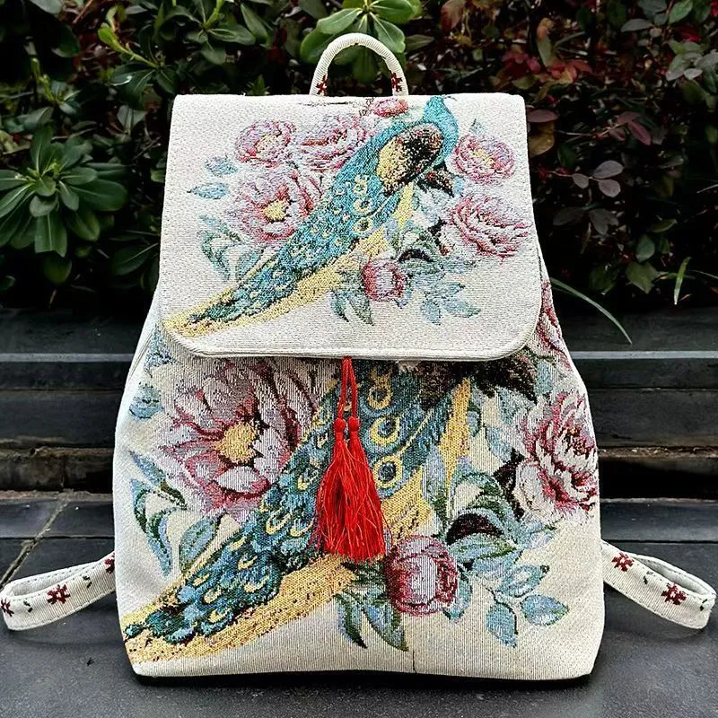 Women's Yunnan National Style Sofa Slipcover Leisure Backpacks