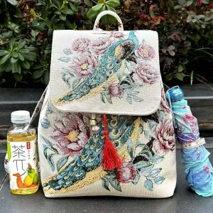 Women's Yunnan National Style Sofa Slipcover Leisure Backpacks