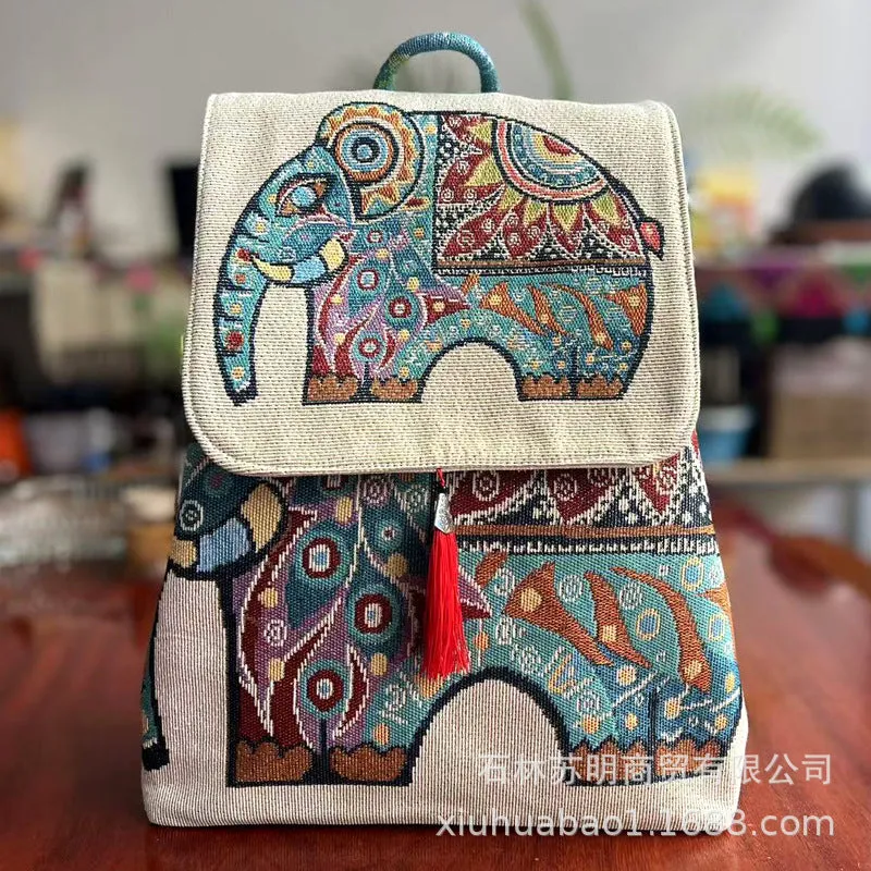 Women's Yunnan National Style Sofa Slipcover Leisure Backpacks