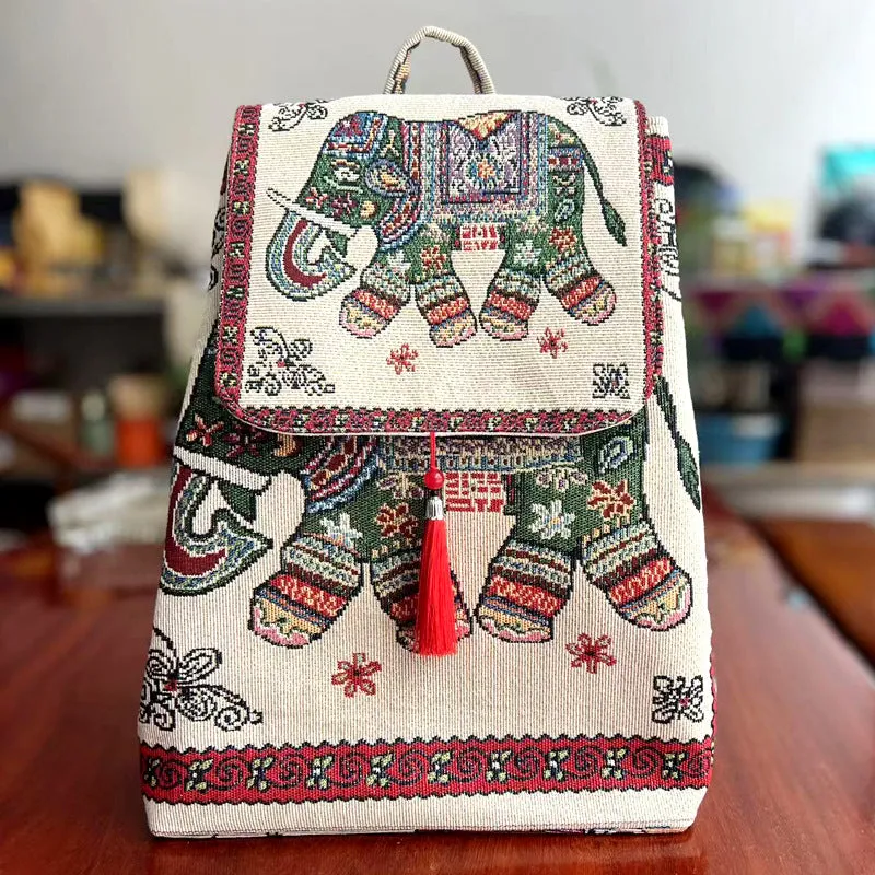 Women's Yunnan National Style Sofa Slipcover Leisure Backpacks