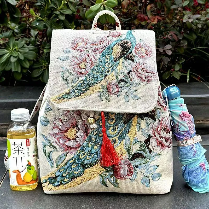 Women's Yunnan National Style Sofa Slipcover Leisure Backpacks