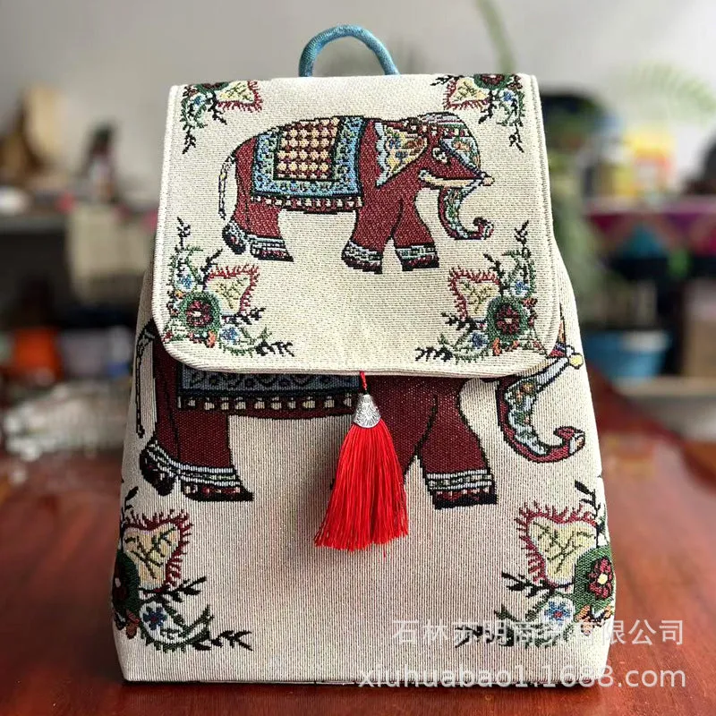 Women's Yunnan National Style Sofa Slipcover Leisure Backpacks
