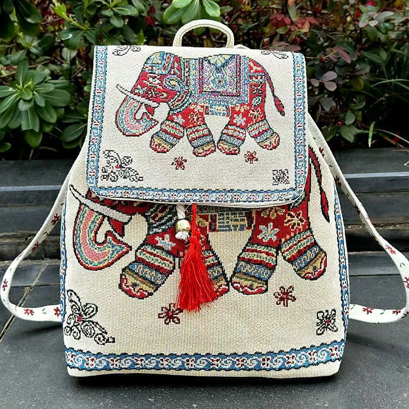 Women's Yunnan National Style Sofa Slipcover Leisure Backpacks