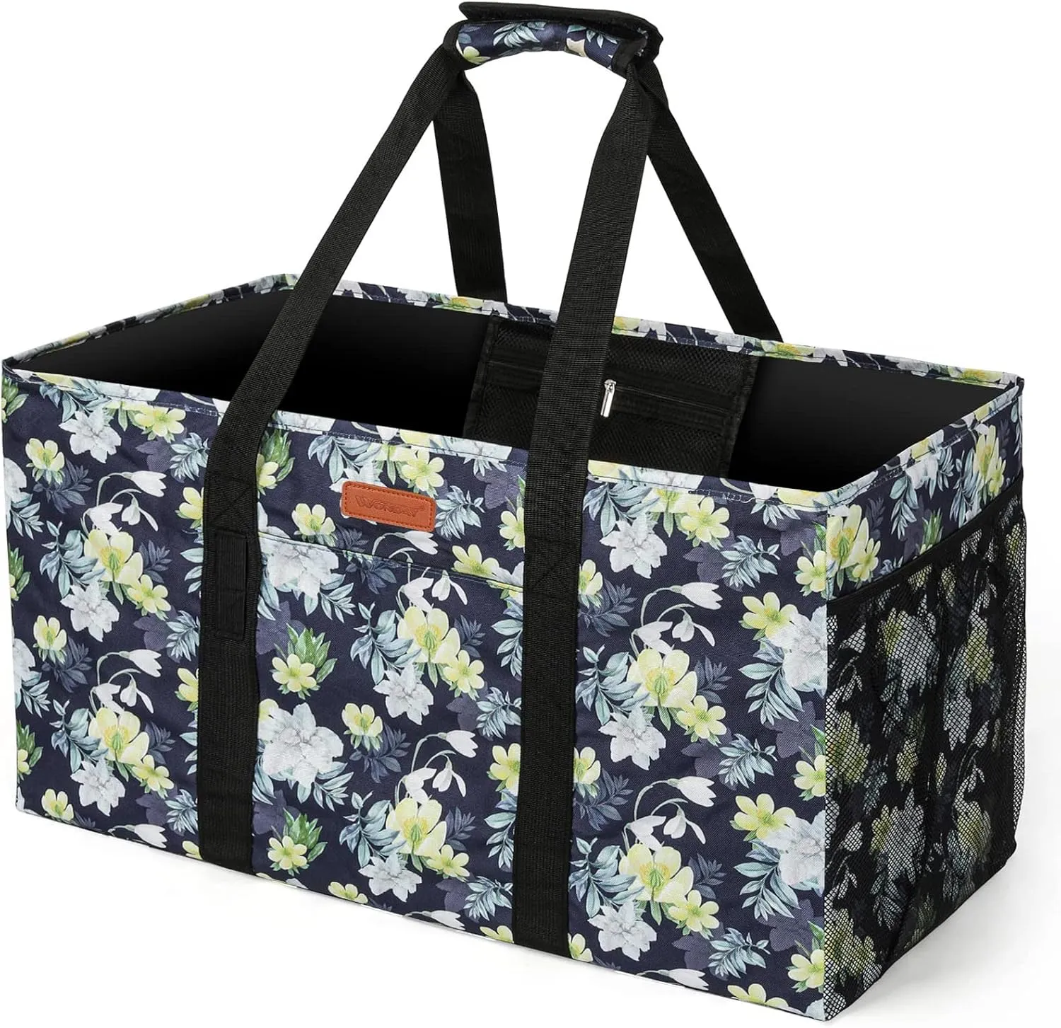 WONDAY Extra Large Reusable Grocery Bag Carrier with Handle, Thirty One Utility Tote Foldable for Shopping and Beach