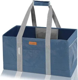 WONDAY Utility Tote Bag, Extra Large Tote Bag, Kitchen Reusable Grocery Bags, Utility Tote Shopping Bags for Groceries, Storage, Picnic, Beach, Laundry, Pool (DarkBlue)