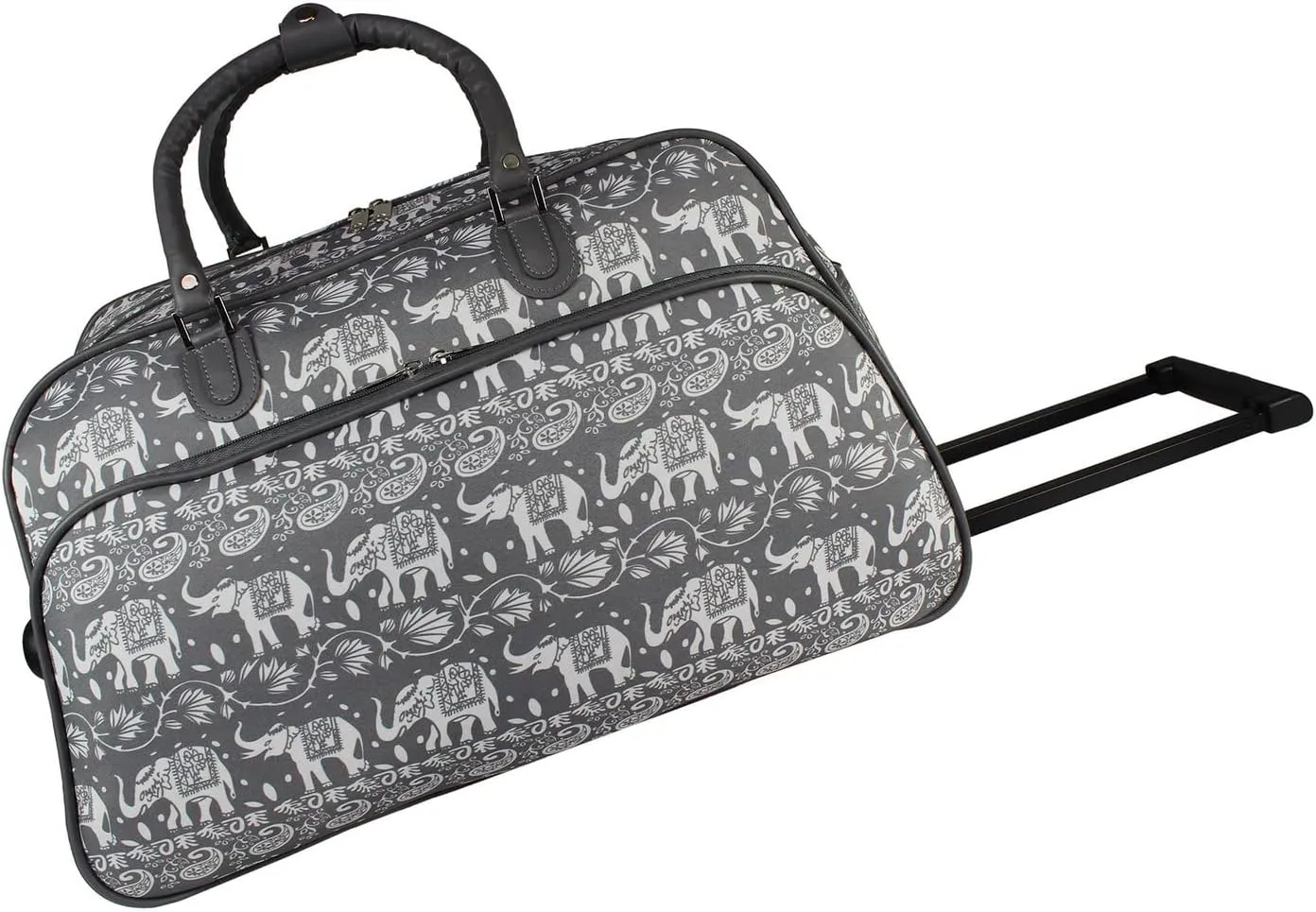 World Traveler 21-inch Carry-on Rolling Duffel Bag-Grey White Elephant, One Size