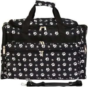World Traveler Animal Prints 19-inch Duffel Bag, Black White Paw