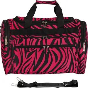 World Traveler Animal Prints 19-inch Duffel Bag, Fuchsia Black Zebra