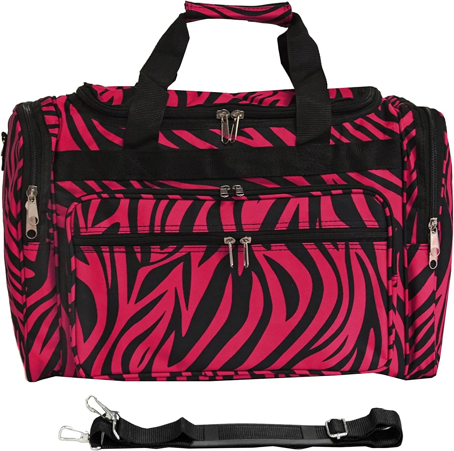 World Traveler Animal Prints 19-inch Duffel Bag, Fuchsia Black Zebra
