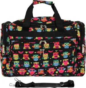 World Traveler Animal Prints 19-inch Duffel Bag, Owl Black