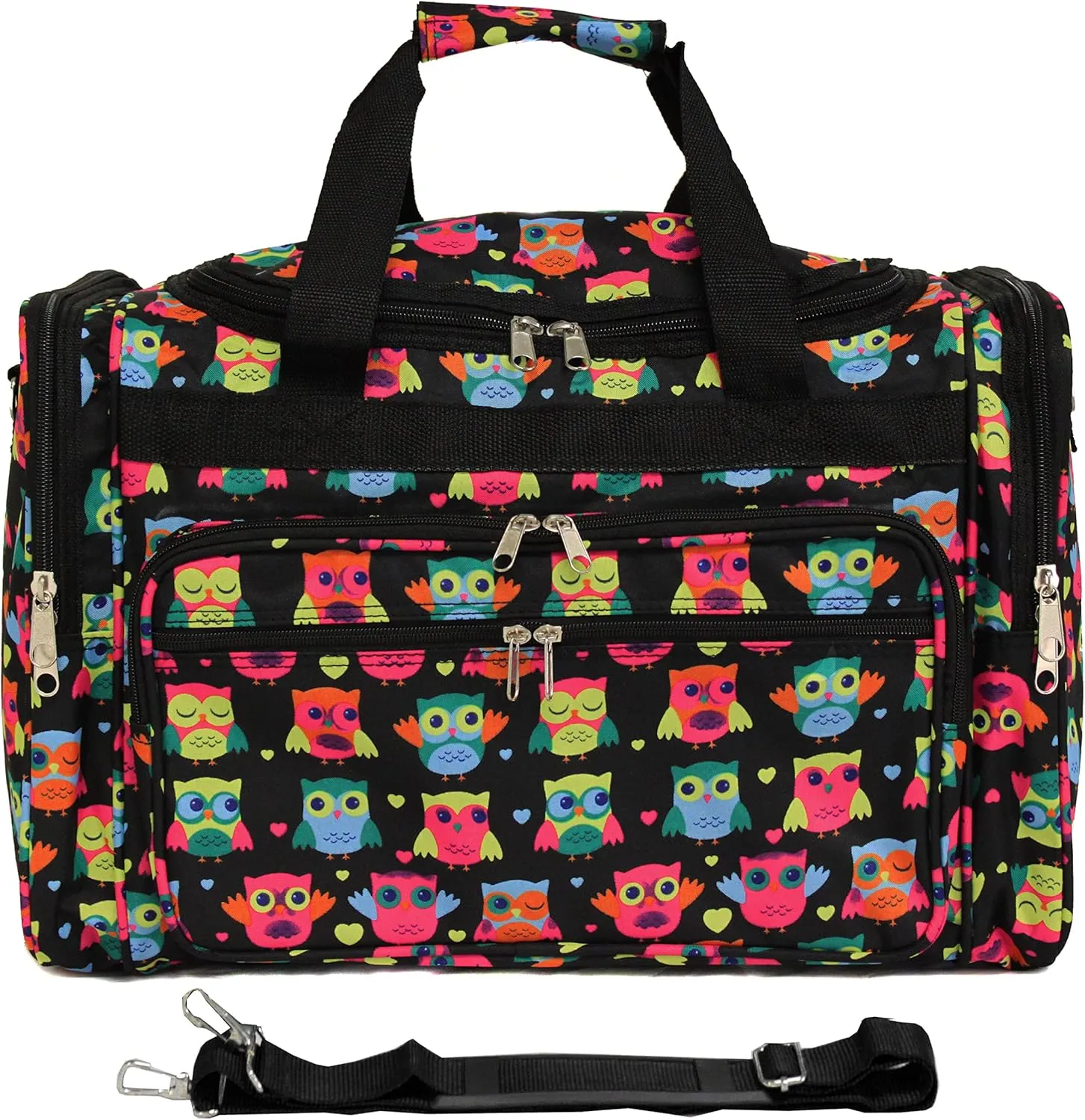 World Traveler Animal Prints 19-inch Duffel Bag, Owl Black