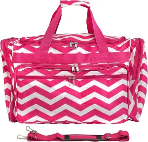 World Traveler Chevron 19-inch Duffel Bag, Fuchsia White