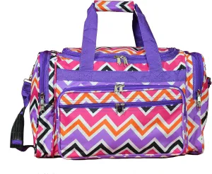 World Traveler Chevron 19-inch Duffel Bag, Multi Purple