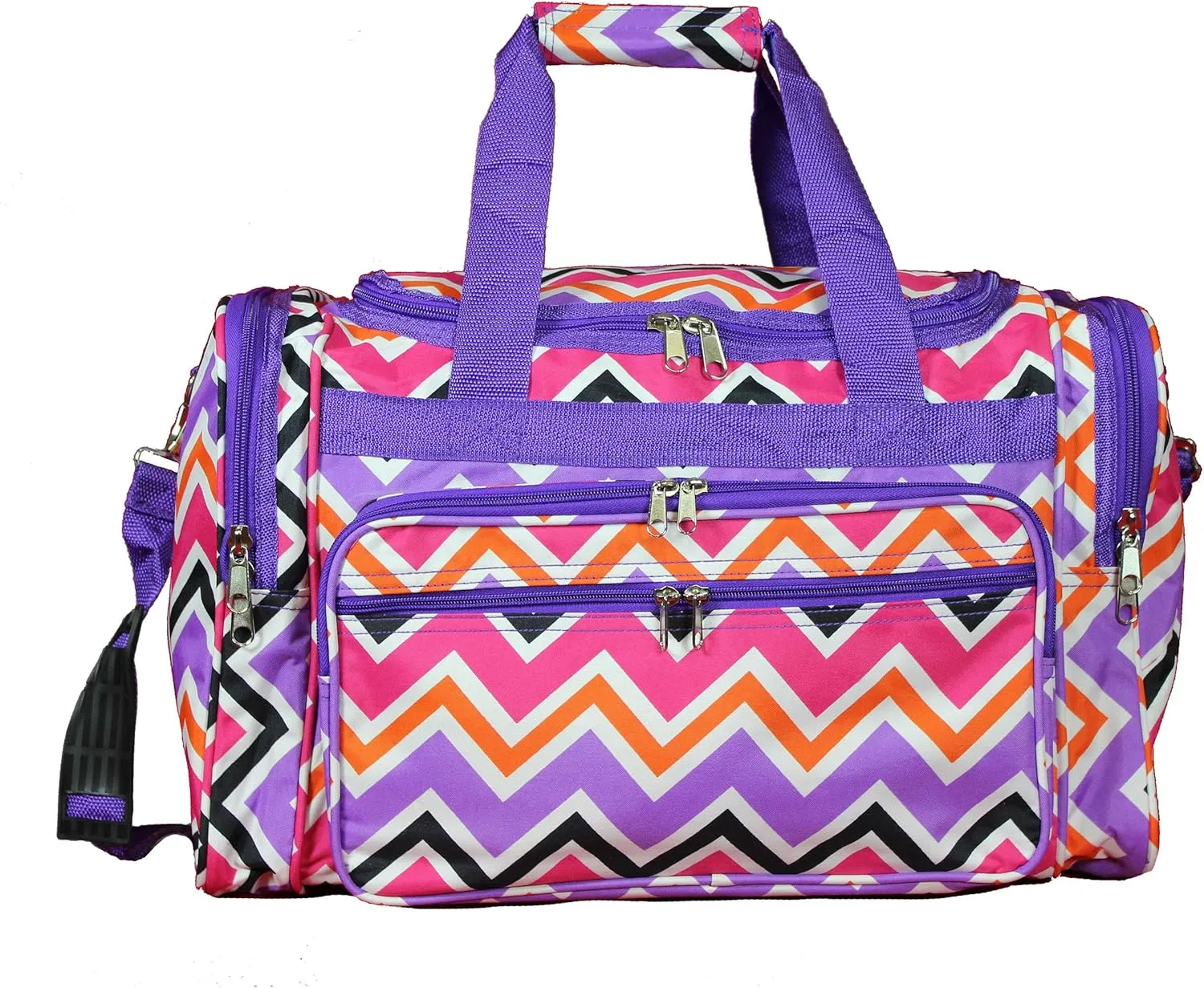 World Traveler Chevron 19-inch Duffel Bag, Multi Purple