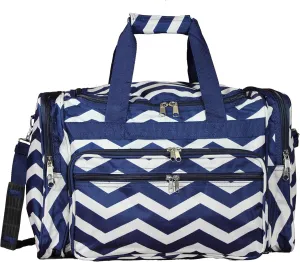 World Traveler Chevron 19-inch Duffel Bag, Navy White
