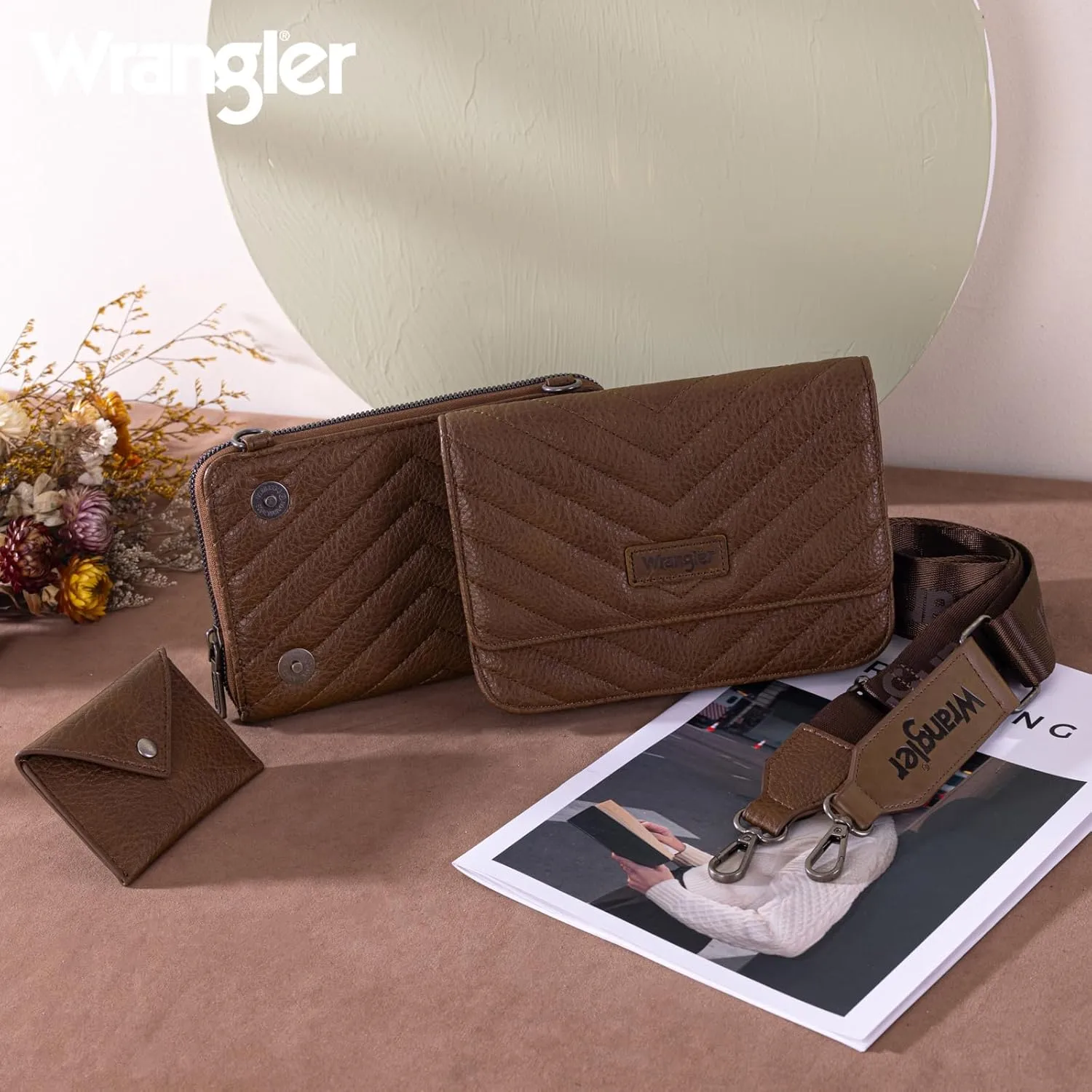 Wrangler Crossbody Wallet Purses for Women Rfid Blocking Wallet Purses with Crossbody Strap