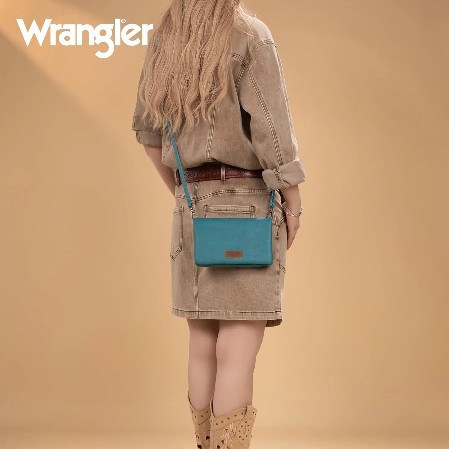 Wrangler Womens Wristlet Wallet RFID Blocking Bifold Clutch Credit Card Holder Purse with Crossbody Strap