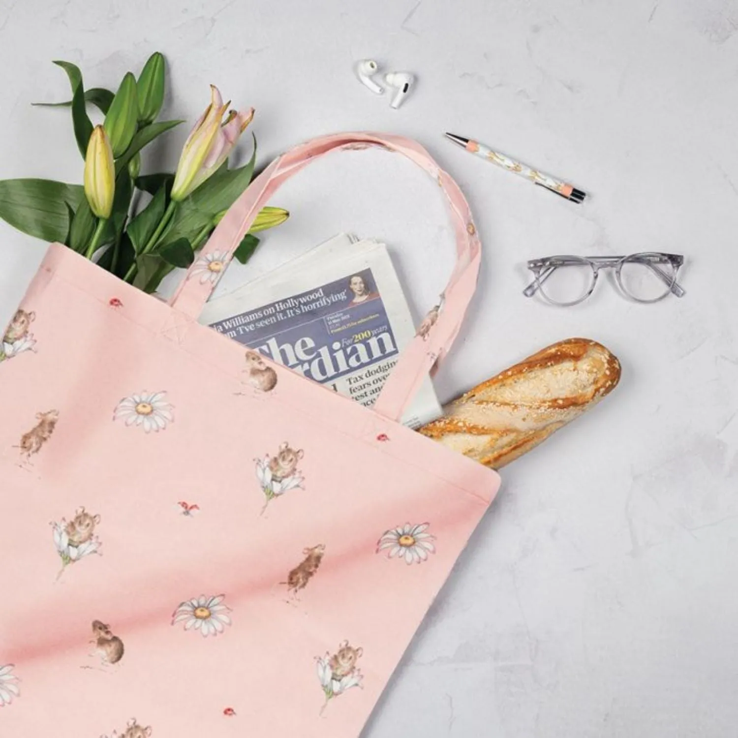 Wrendale 44cm Oops a Daisy Mouse Foldable Shopping Bag