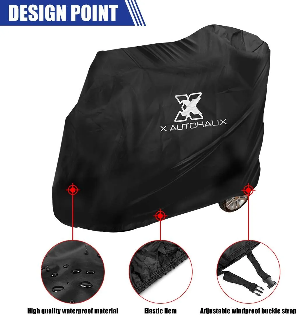 X AUTOHAUX Large Mobility Scooter Cover All Season for Electric Wheelchair 4 Wheel Travel Power Scooter Mobility Cover Waterproof