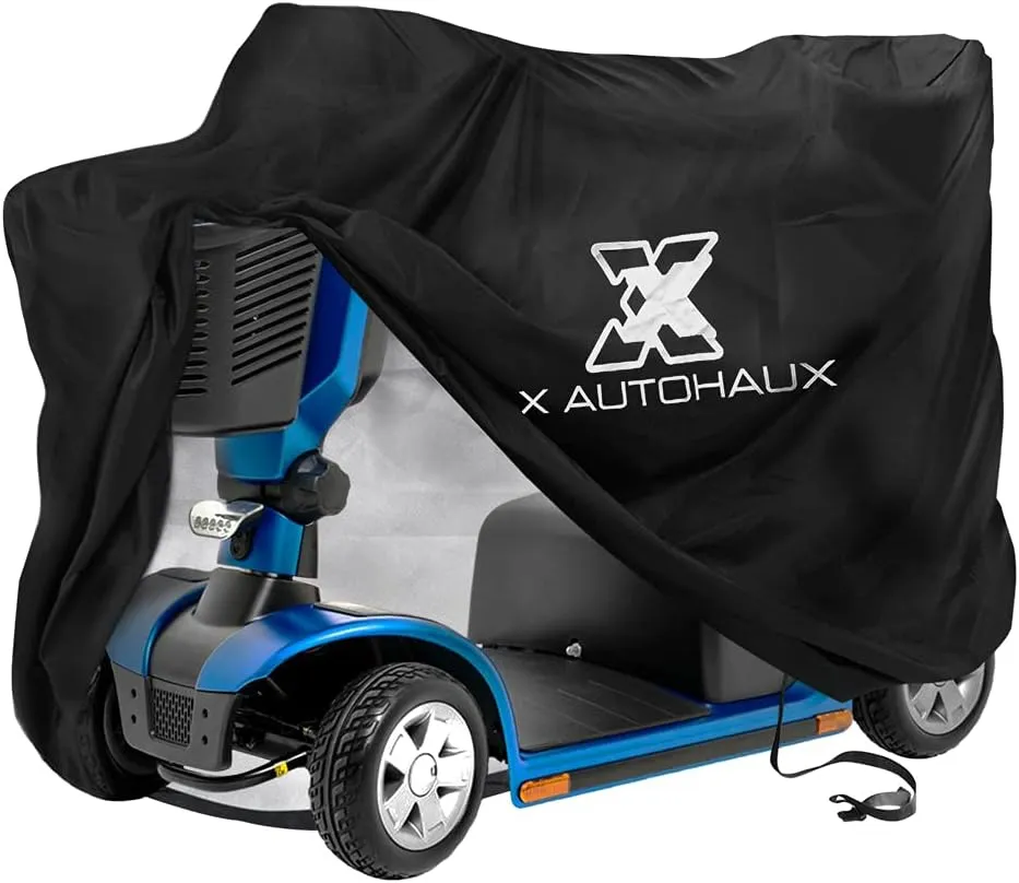 X AUTOHAUX Large Mobility Scooter Cover All Season for Electric Wheelchair 4 Wheel Travel Power Scooter Mobility Cover Waterproof