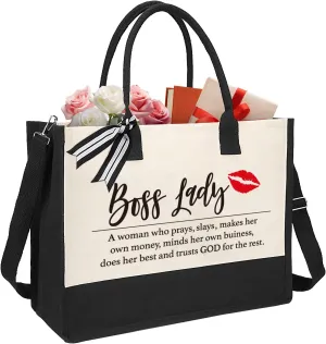 XIKAINUO Thank You Gifts for Women Canvas Tote Bag, Gifts for Coworker, Boss Lady, Manager