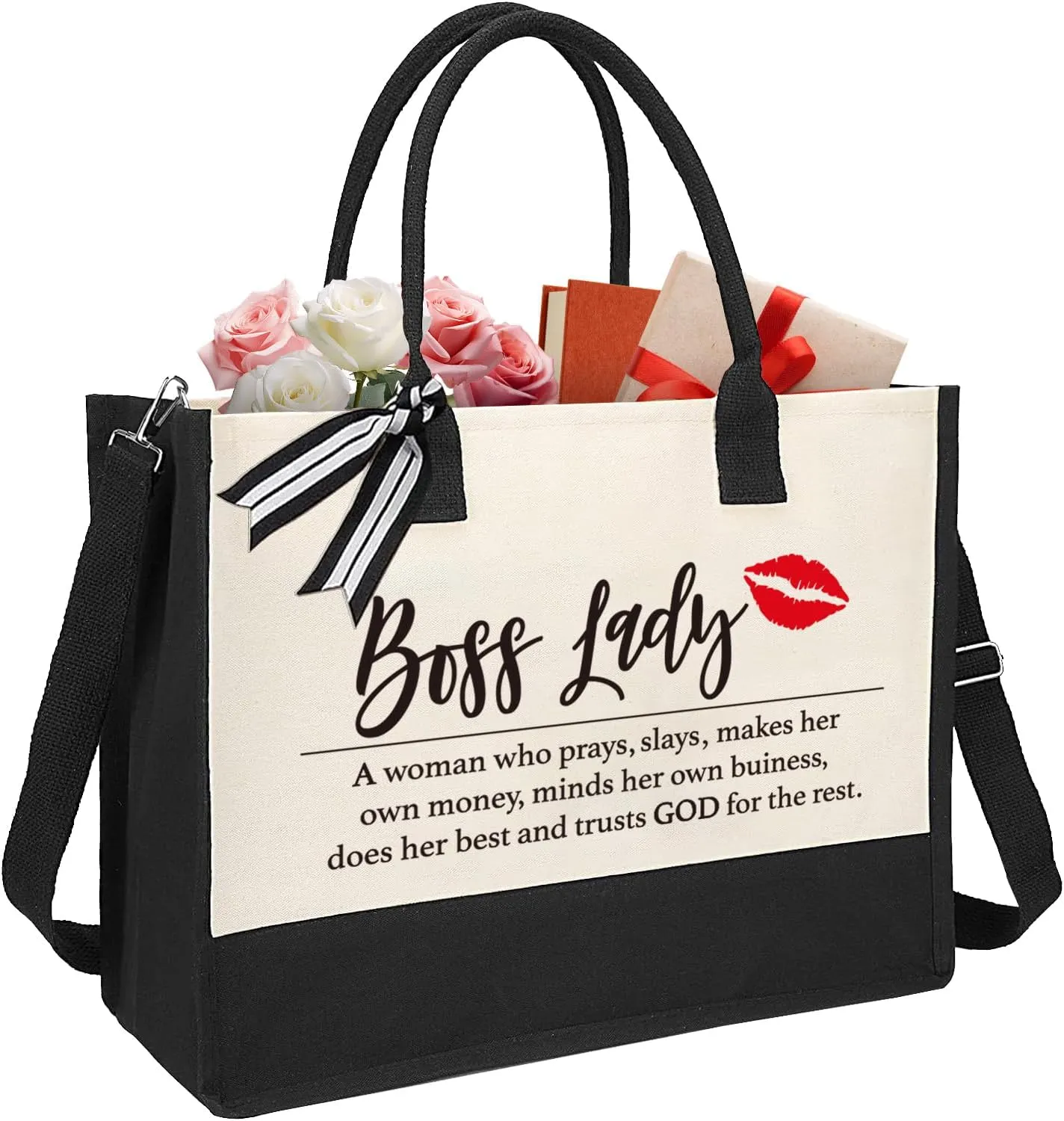 XIKAINUO Thank You Gifts for Women Canvas Tote Bag, Gifts for Coworker, Boss Lady, Manager