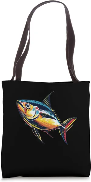 Yellowfin Tuna 90s Retro Tote Bag