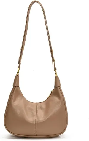 YFGBCX Small Crescent Shoulder Bag for Women - Fall Bag Red Retro Solid Color Half Moon Purse