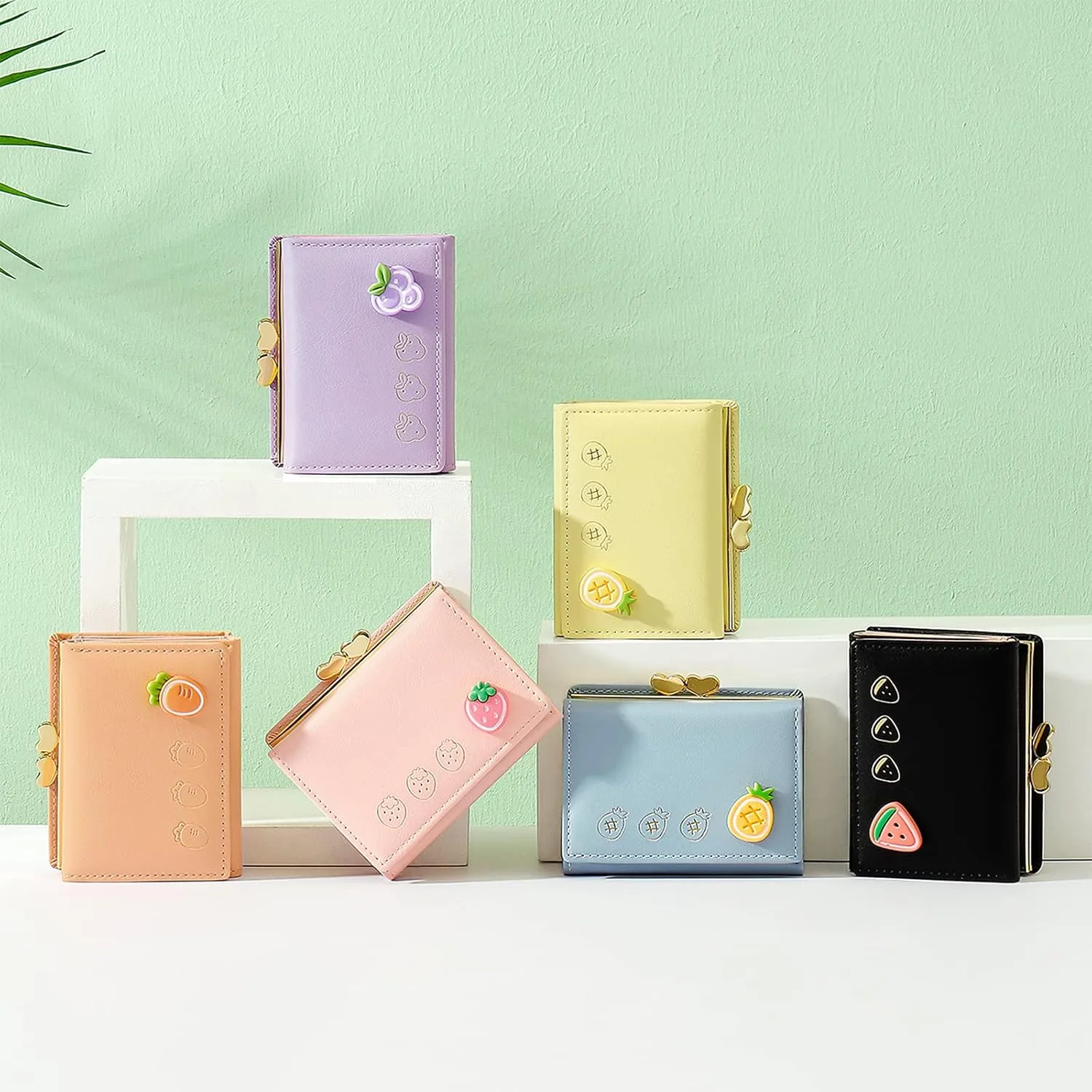 YINHEXI Women's Wallet, Lavender, Faux Leather, Water Resistant, Small Bifold with 7 Card Slots, 1 Cash Slot, 1 ID Window, 4.2" x 3" x 1.2"